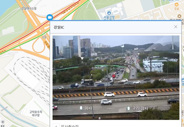 강동대교 교통정보 CCTV 실시간 교통상황으로 보기
